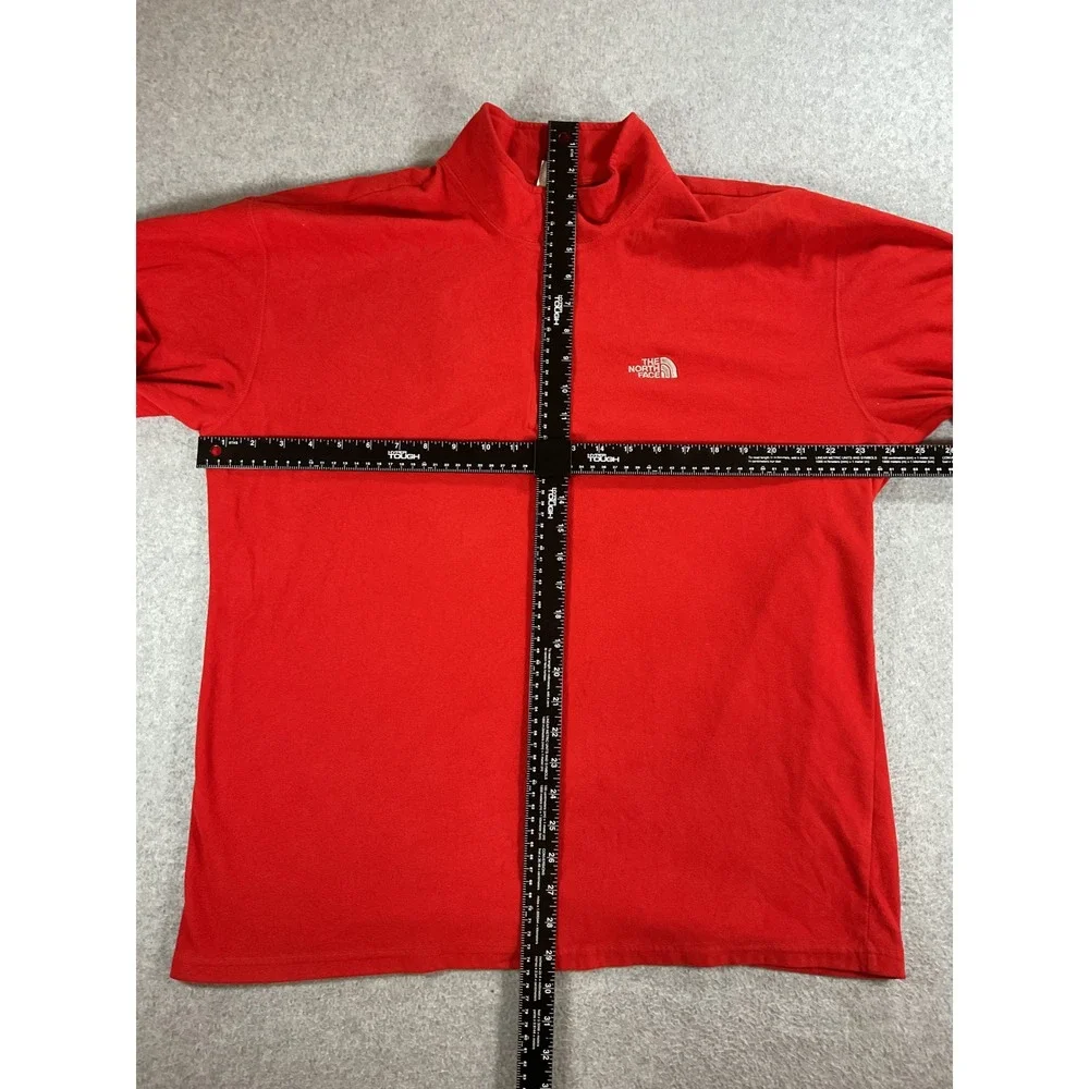 The North Face TKA 100 Fleece Pullover Mens XL Red Quarter Zip Mock Neck j188